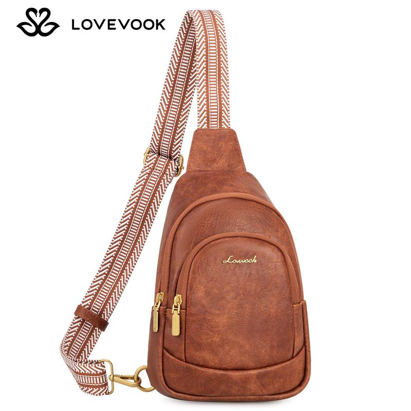 LOVEVOOK Christmas Sling Bag for Women - Vegan Leather Crossbody Bag, Chest Bag, Fanny Pack