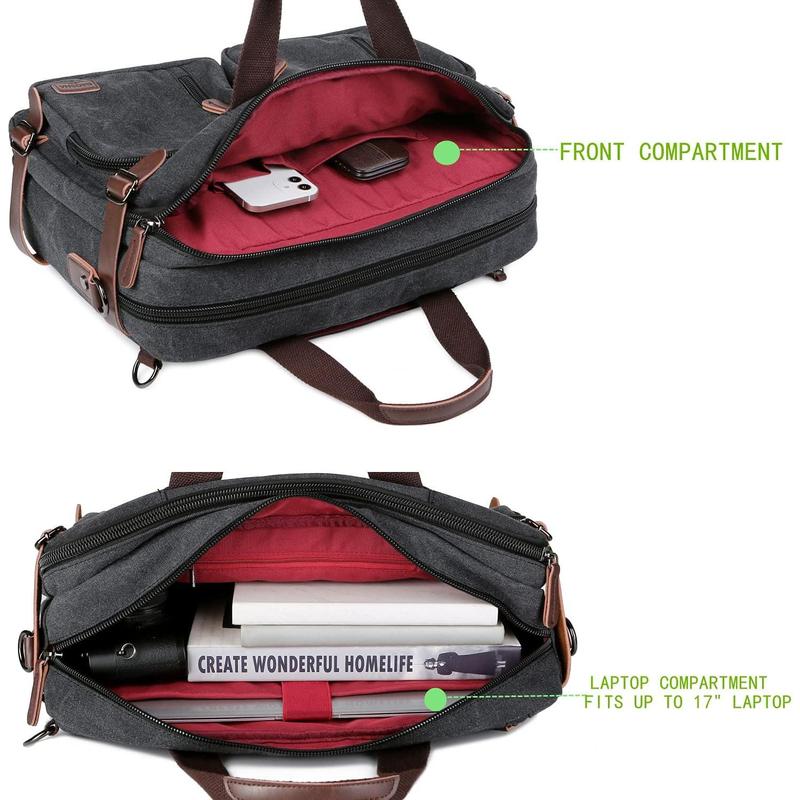 Convertible Briefcase Backpack 17 Inch Laptop Bag Case Business Briefcase HB-22