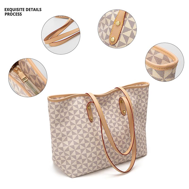 Women's Shoulder Bags Satchel Handbags Fashion Checkered Wallet Tote Bag Shoulder Bag Top Handle Satchel Purse Set 3pcs Halloween gift Checkered Nylon