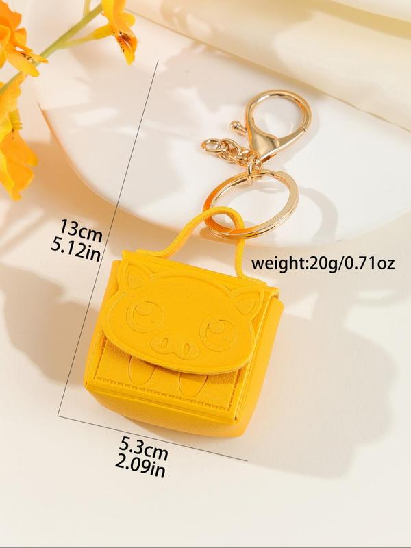 Cute Pig Design Mini Bag Charm, Novelty Bag Charm, Unique Coin Purse Earphone Bag, Creative Bag Decoration for Women & Girls