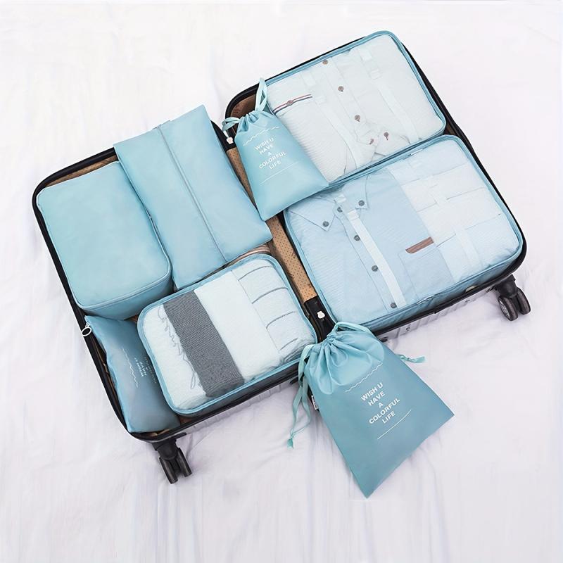 Travel Storage Bag Set, 9 Counts set Durable & Lightweight Packing Cubes, Stylish Luggage Organizers for Efficient, Space-saving Travel