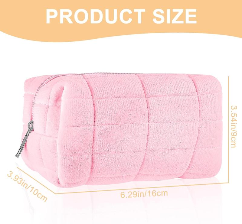 Makeup Bag Small Zippered Toiletry Organizer Make Up Travel Traveling  Storage Case Skincare Cute Fluffy Polyester Purse Brush Set Pouch Daily  Bathroom Display Womens