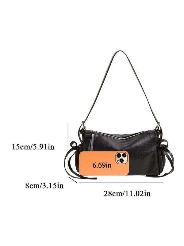 Women's Retro Large Capacity Boston Bag, Fashionable Solid Color Shoulder Bag for Daily Used, Casual Trendy Versatile High-quality Daily Commuting Bag