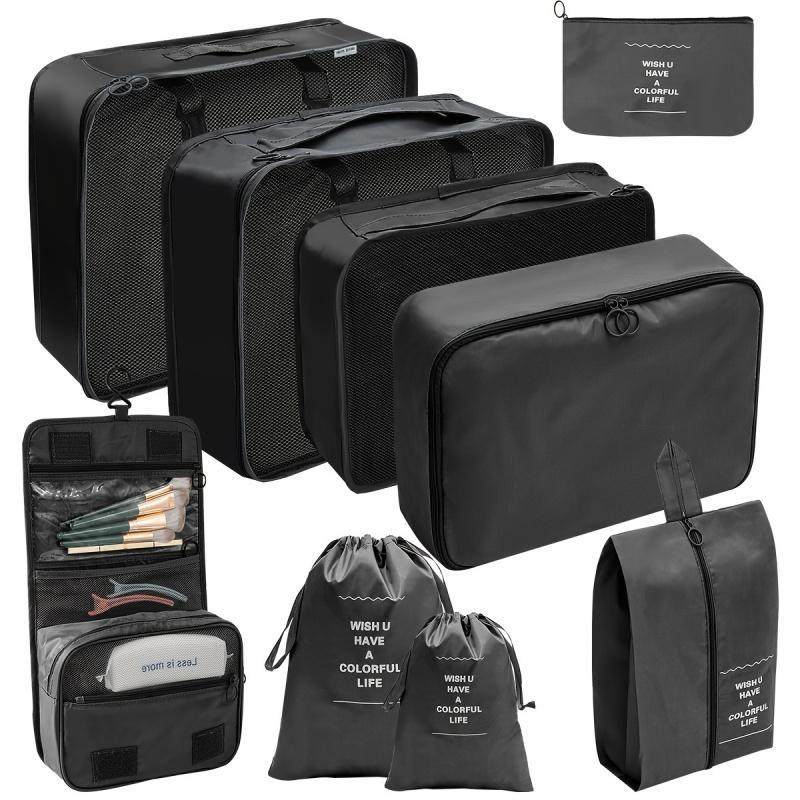 Travel Storage Bag Set, 9 Counts set Durable & Lightweight Packing Cubes, Stylish Luggage Organizers for Efficient, Space-saving Travel