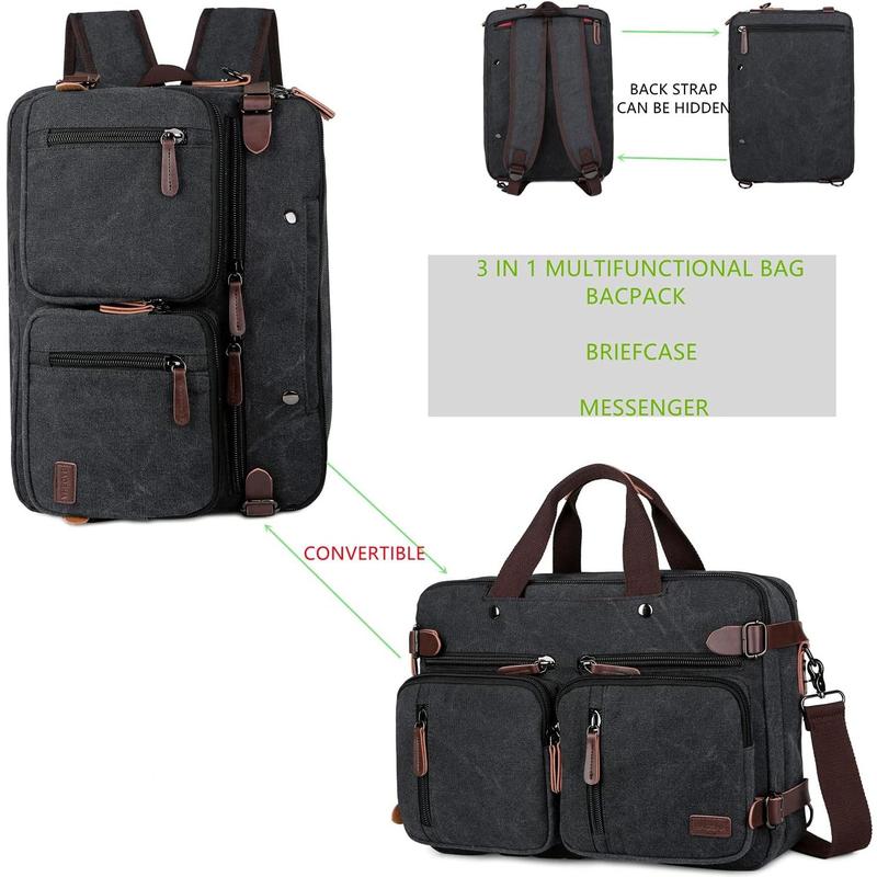 Convertible Briefcase Backpack 17 Inch Laptop Bag Case Business Briefcase HB-22