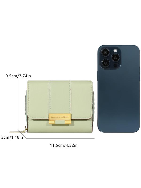 Women's Solid Color Short Wallet, Fashionable Zipper Card Holder, Simple All-match Purse for Daily Used, Casual Trendy Versatile High-quality Daily Wallet