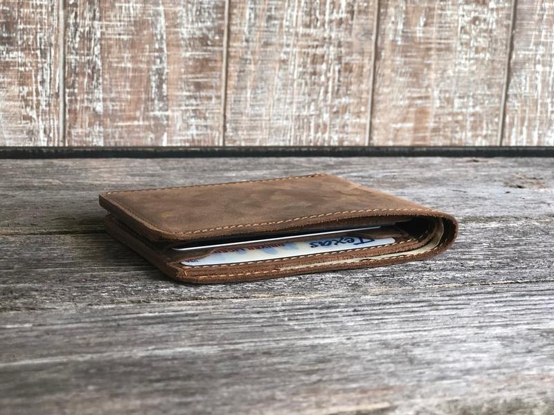 (Read in description) Slim Leather Wallet, DATE NIGHT, Personalized Bifold Wallet, Handmade Wallet for Men, Mens birthday gift, Monogram Mens wallet