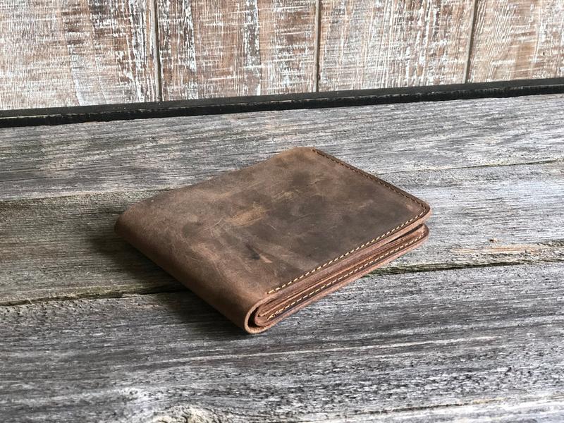 (Read in description) Slim Leather Wallet, DATE NIGHT, Personalized Bifold Wallet, Handmade Wallet for Men, Mens birthday gift, Monogram Mens wallet