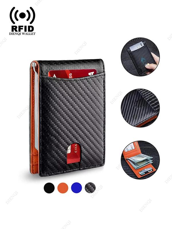 Men's Business Minimalist Carbon Fiber Card Holder, RFID Blocking Card Holder, Slim Wallet for Men, Casual Trendy Versatile High-quality Daily Wallet