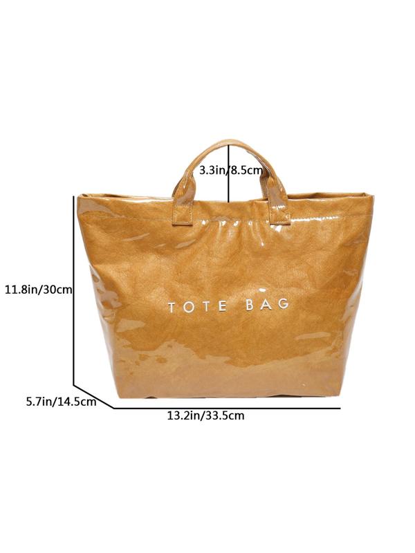 Fashion Letter Pattern Tote Bag, Large Capacity Storage Bag for Women, Casual Trendy Versatile High-quality Daily Commuting Bag, Girl Fashionable Shopping Bag