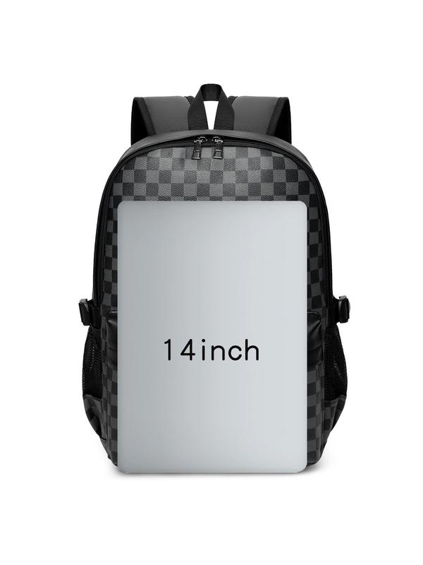 Unisex Fashionable Plaid Pattern Backpack, Casual Large Capacity Zipper Backpack, Waterproof Travel Backpack for Outdoor, Travel & Climbing