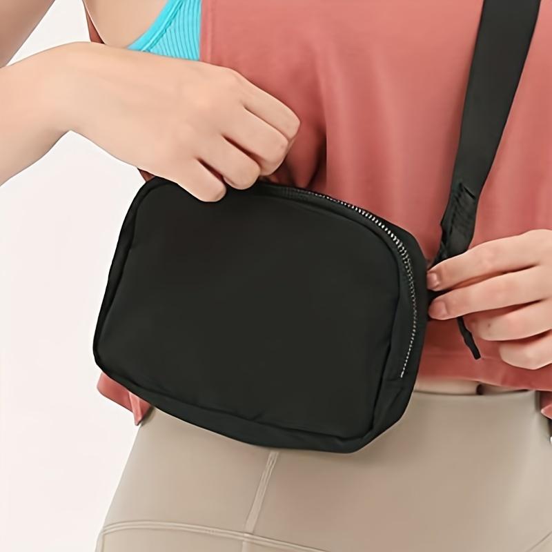 1pc Solid Color Waist Bag With Adjustable Strap, Waterproof Outdoor Sport Crossbody Bag Chest Bag Waist Bag, Simple Black Durable Crossbody Bag, Fashion Versatile Bag For Men And Women