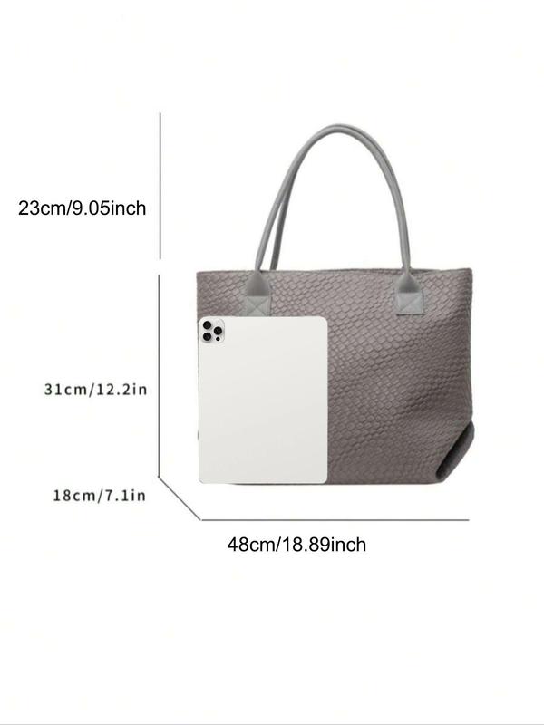 Women's Elegant Crocodile Embossed Shoulder Bag, Large Capacity Tote Bag, Casual Trendy Versatile High-quality Daily Commuting Bag, Girl Fashionable Handbag