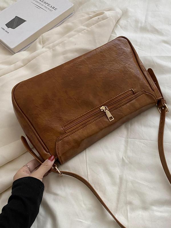 Women's Elegant Square Shoulder Bag, Simple Style Trendy PU Leather Shoulder Bag, Tote Bags for School, Summer Fashionable Crossbody Bag, Work Bags for Women for Back To School Use