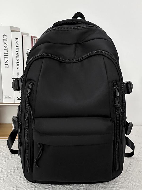 2024 New Style Solid Color Large Capacity Backpack, Waterproof Backpack for Daily Travel Work Commute, Travel Backpack for Girls, Casual Computer Backpack for Men