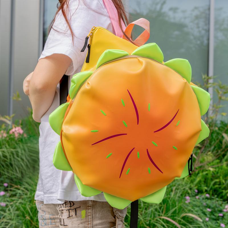 Fashionable Novelty Hamburger Design Backpack, Cute Volume Backpack with Adjustable Strap For Daily Used, Cute Student School Book Bag