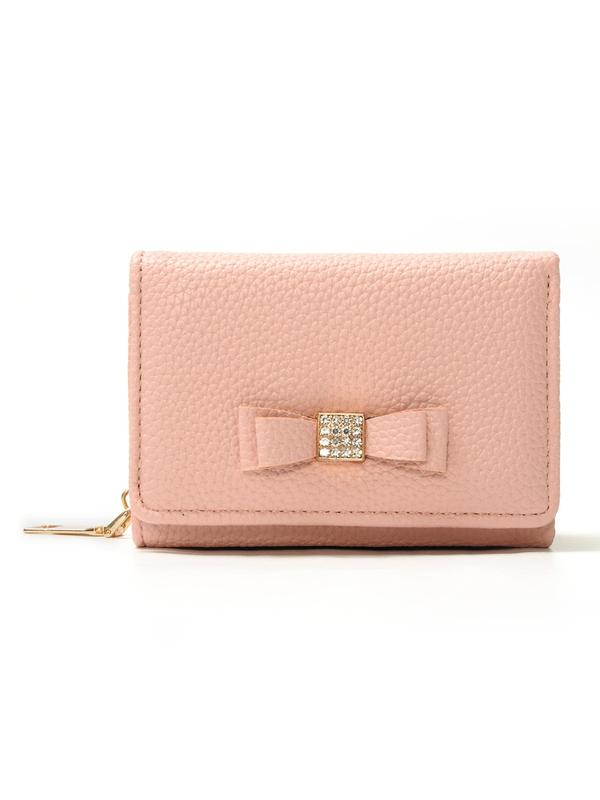 Women's Cute Bowknot Decor Zipper Short Wallet, Fashionable PU Leather Trifold Wallet, Multi-card Slot Card Holder, Casual Trendy Versatile High-quality Daily Wallet, Fall Outfit、Fall Freshness