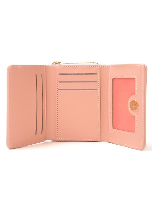 Women's Cute Bowknot Decor Zipper Short Wallet, Fashionable PU Leather Trifold Wallet, Multi-card Slot Card Holder, Casual Trendy Versatile High-quality Daily Wallet, Fall Outfit、Fall Freshness