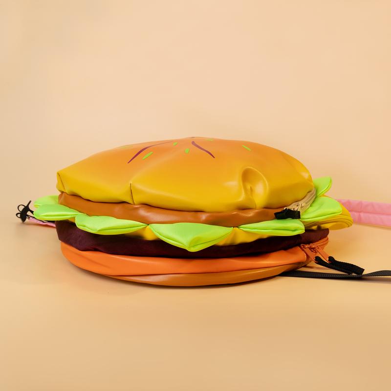 Fashionable Novelty Hamburger Design Backpack, Cute Volume Backpack with Adjustable Strap For Daily Used, Cute Student School Book Bag