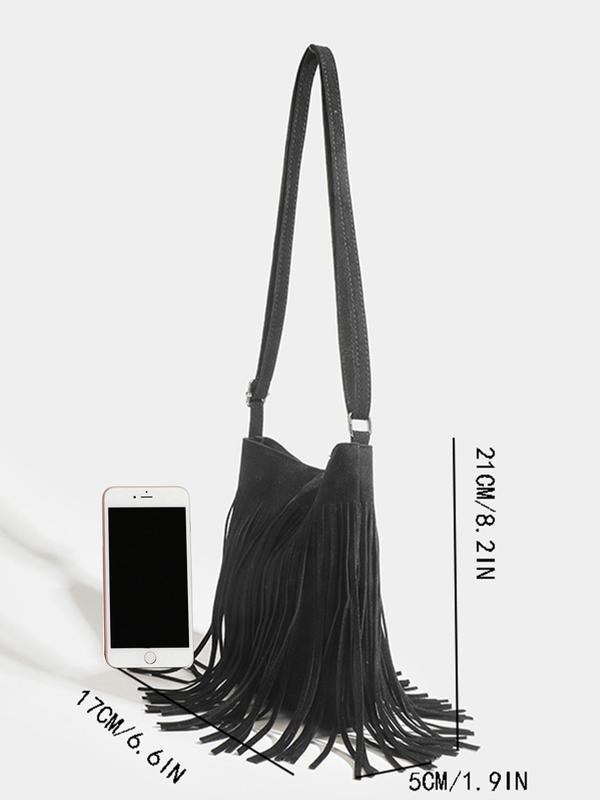 Women's Fashionable Tassel Design Crossbody Bag, Casual Y2K Shoulder Bag for Daily Used, Casual Trendy Versatile High-quality Daily Commuting Bag, Girl Fashionable Shopping Bag