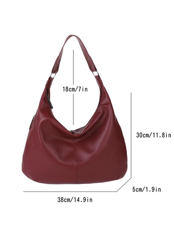 Women's Solid Color Tote Bag, Fashionable Large Capacity Shoulder Bag for Work & Daily Used, Casual Trendy Versatile High-quality Daily Commuting Bag