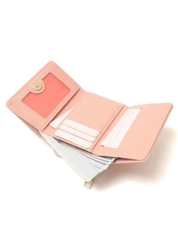 Women's Cute Bowknot Decor Zipper Short Wallet, Fashionable PU Leather Trifold Wallet, Multi-card Slot Card Holder, Casual Trendy Versatile High-quality Daily Wallet, Fall Outfit、Fall Freshness