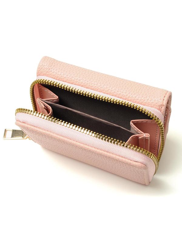 Women's Cute Bowknot Decor Zipper Short Wallet, Fashionable PU Leather Trifold Wallet, Multi-card Slot Card Holder, Casual Trendy Versatile High-quality Daily Wallet, Fall Outfit、Fall Freshness