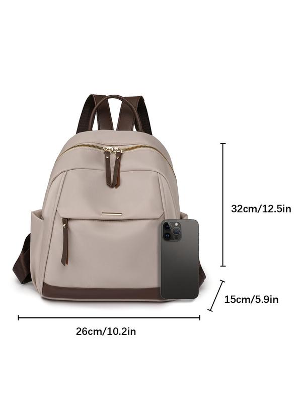 Women's Fashionable Color Backpack, 2024 New Style Casual Large Capacity Zipper Backpack, Multi-purpose Outdoor Travel Bag for Women & Girls for Daily Travel Work Commute