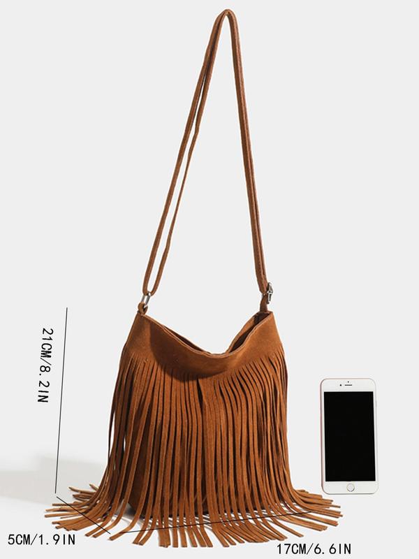 Women's Fashionable Tassel Design Crossbody Bag, Casual Y2K Shoulder Bag for Daily Used, Casual Trendy Versatile High-quality Daily Commuting Bag, Girl Fashionable Shopping Bag