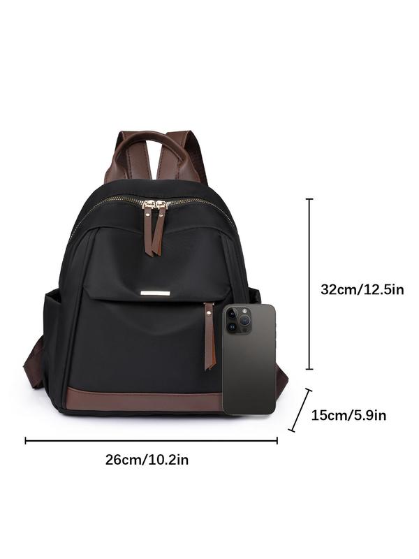 Women's Fashionable Color Backpack, 2024 New Style Casual Large Capacity Zipper Backpack, Multi-purpose Outdoor Travel Bag for Women & Girls for Daily Travel Work Commute