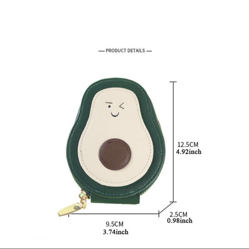 Avocado Design Zipper Card Holder, 1 Count Multi Slot Portable Coin  Storage Bag, Home Organizer for Women & Girls