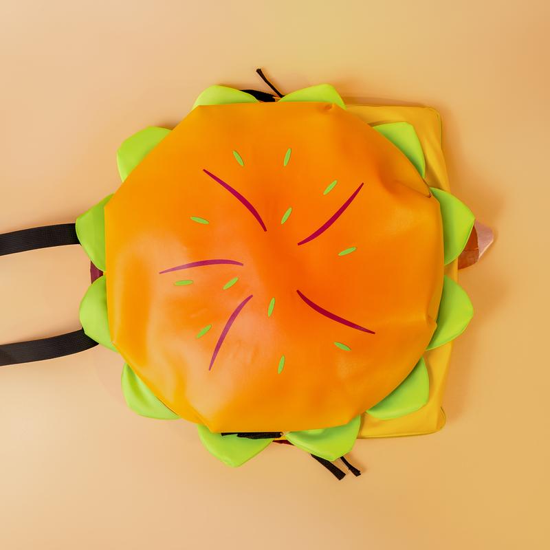 Fashionable Novelty Hamburger Design Backpack, Cute Volume Backpack with Adjustable Strap For Daily Used, Cute Student School Book Bag