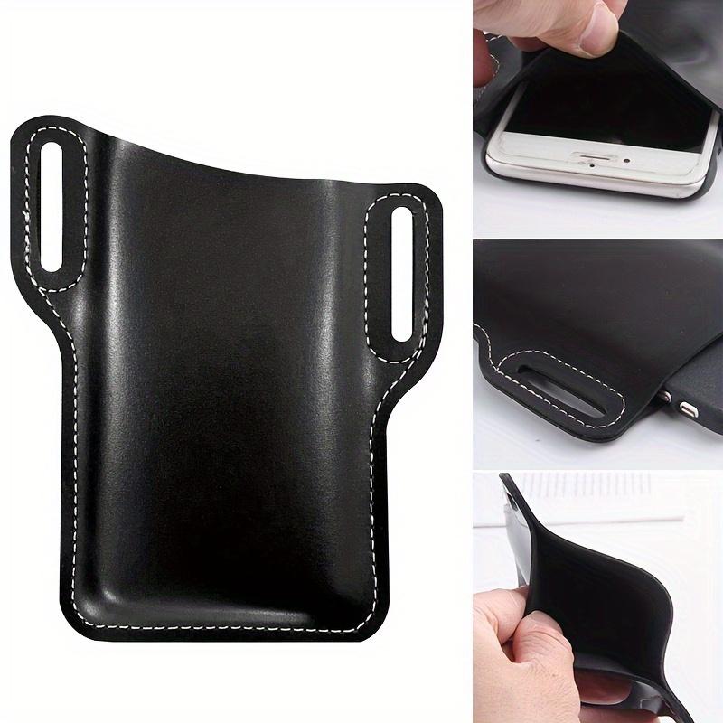 PU Leather Phone Holster with Leather Belt Loop, Retro Style, Suitable for Outdoor Sports Travel Camping Hiking, Compatible with All Smart Phones