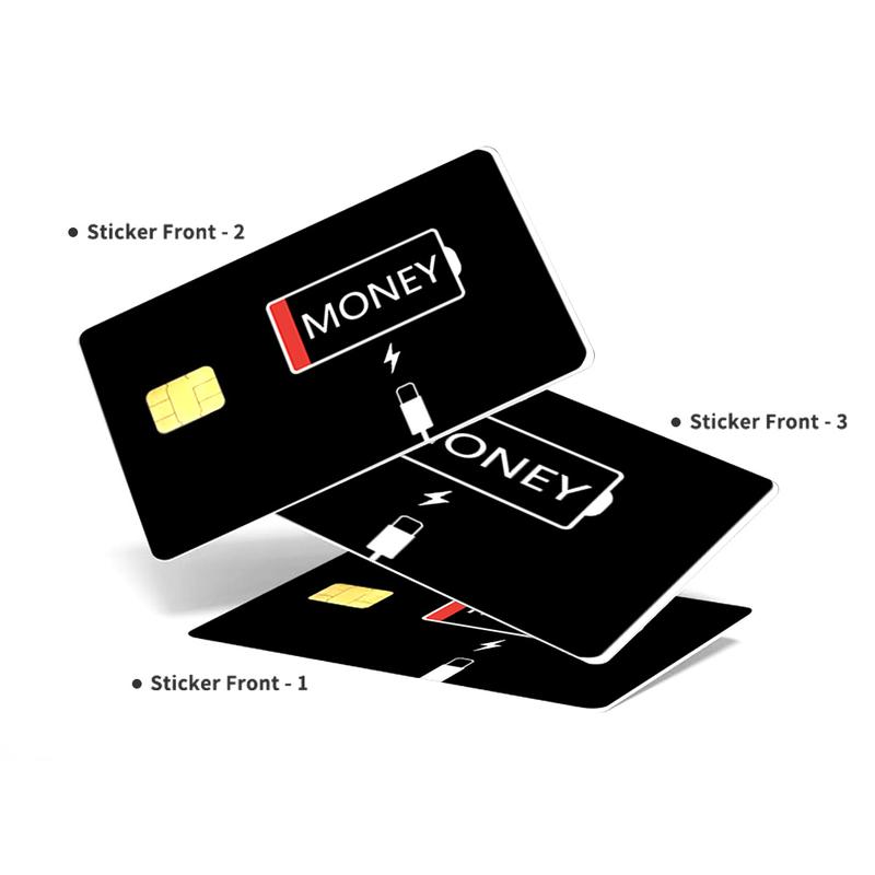 Low Battery Money Credit Card Skin – Minimalist and Durable Financial Humor Card Cover