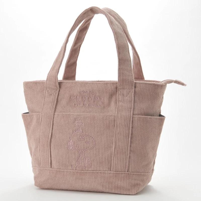 Charming Corduroy Tote Bag: Spacious & Stylish Handbag with Zipper Closure