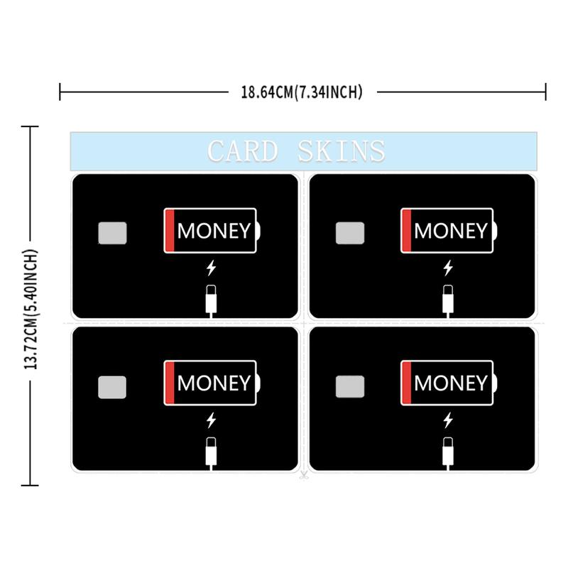 Low Battery Money Credit Card Skin – Minimalist and Durable Financial Humor Card Cover