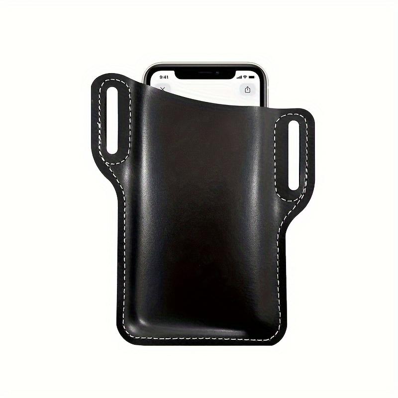 PU Leather Phone Holster with Leather Belt Loop, Retro Style, Suitable for Outdoor Sports Travel Camping Hiking, Compatible with All Smart Phones