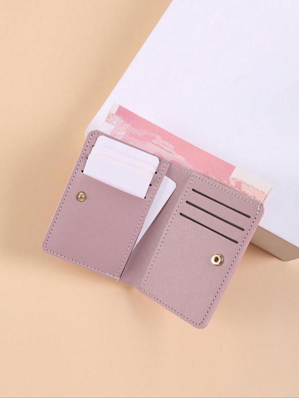 Men's Pu Leather Snap Button Short Wallet, Portable Multi Card Slots Bifold Card Holder, Cash Bank Card Id Credit Card Storage, for Men and Women