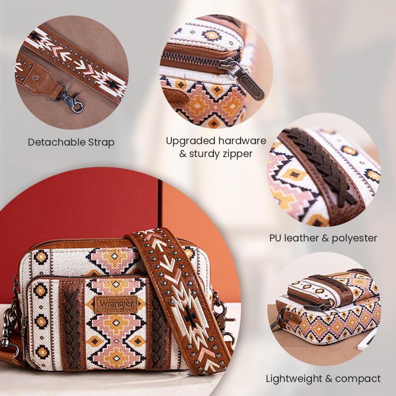 Wrangler Western-inspired Print Crossbody Bag with Additional Strap