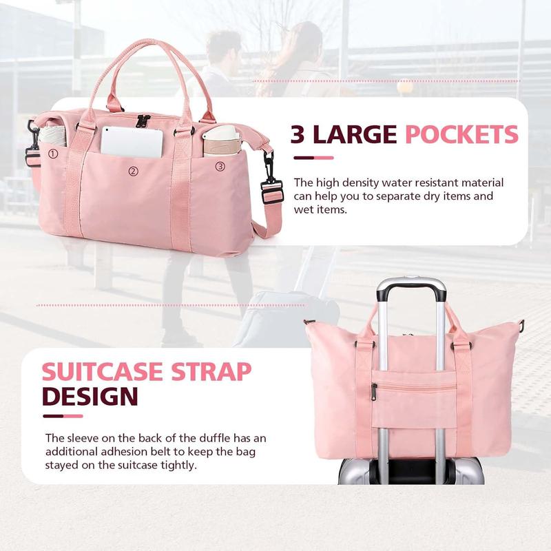 Travel Duffle Bag, Waterproof Weekender Bag Carry On Tote Bags for Women, Travel Essentials Sport Gym Bag for Men, Overnight Bag Luggage Bag with Trolley Sleeve