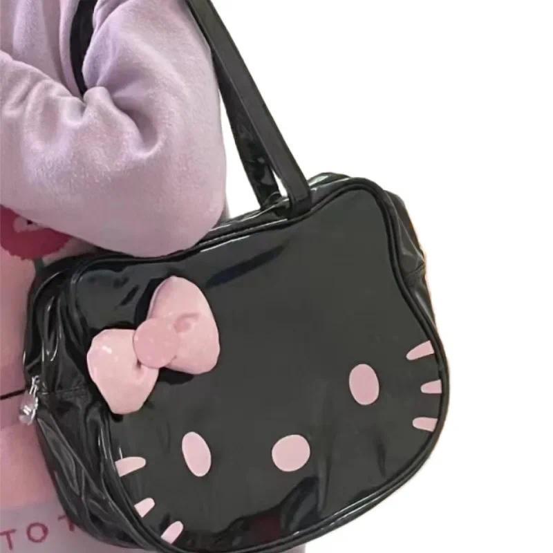 Sanrio Hello Kitty Design Large Capacity Single Shoulder Tote Bag Sweet Cartoon Makeup Bag Women Spacious One Shoulder Tote Ba