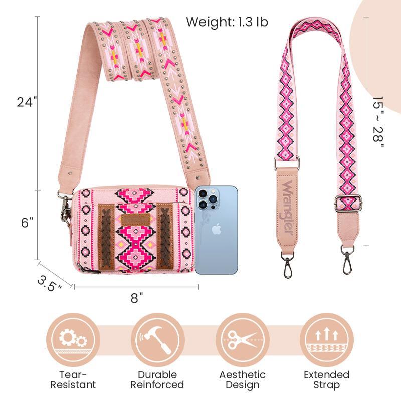 Wrangler Western-inspired Print Crossbody Bag with Additional Strap