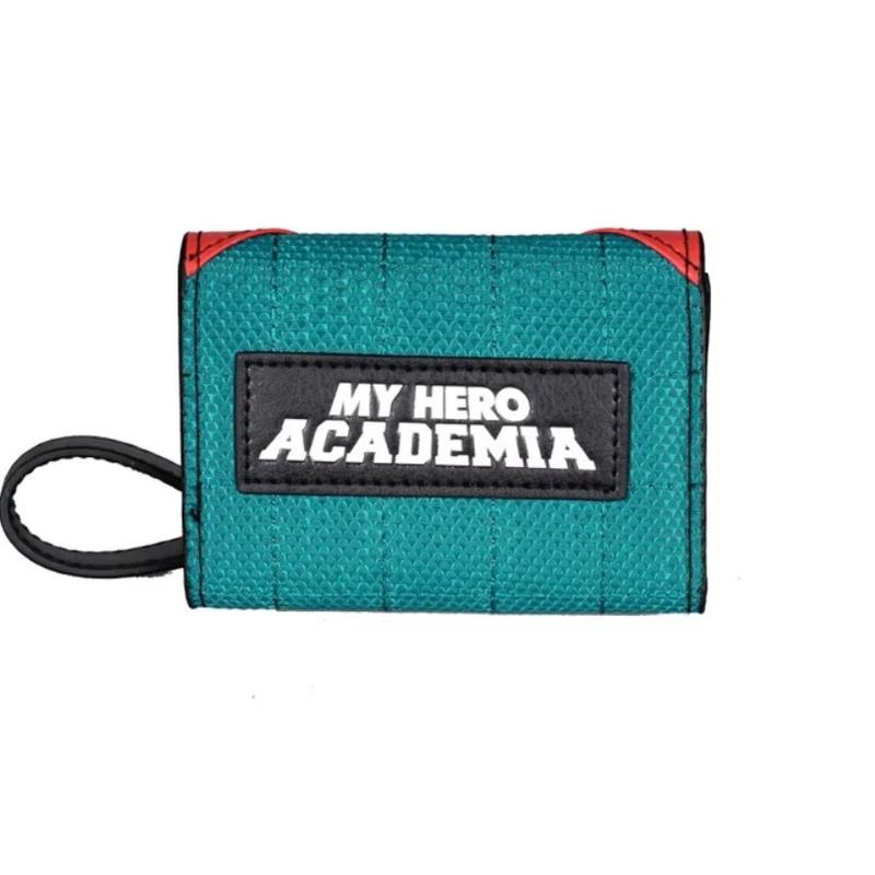 Anime Wallet - Katsuki Bakugo Chain Wallet with Strap Kacchan Style Design Themed Costume Cosplay Wallet MHA Trifold Manga Short Wallet All For One and One for All PU Leather Wallet Cash Credit Card Picture ID Holder