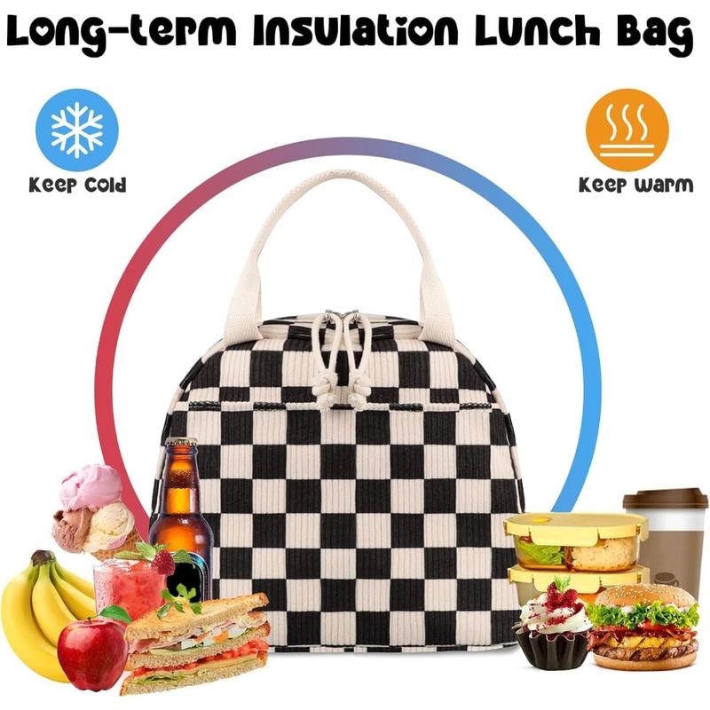 Lunch Bag Corduroy Reusable Large Capacity Insulated Cooler for Work Picnic or Travel Kids Freezable School Travel Lunch Tote Bags Meal Prep Organizer lunch bag portable lunch lunch  bags