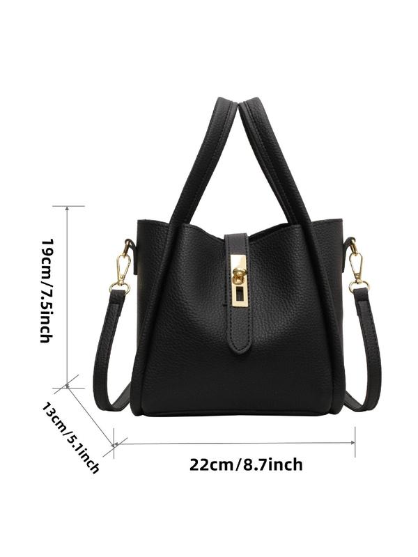 Women's Solid Color Handbag, Fashionable PU Leather Crossbody Bag for Daily Commute, Casual Trendy Versatile High-quality Daily Commuting Bag