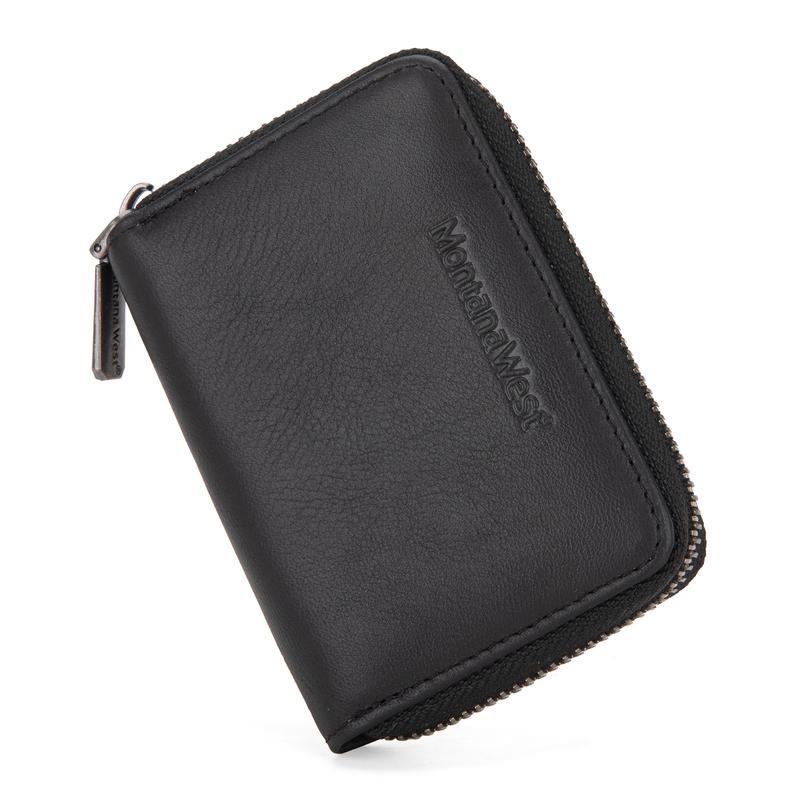 Montana West Casual Versatile Leather Credit Card Holder Zipper Wallet With 11 Card Slots