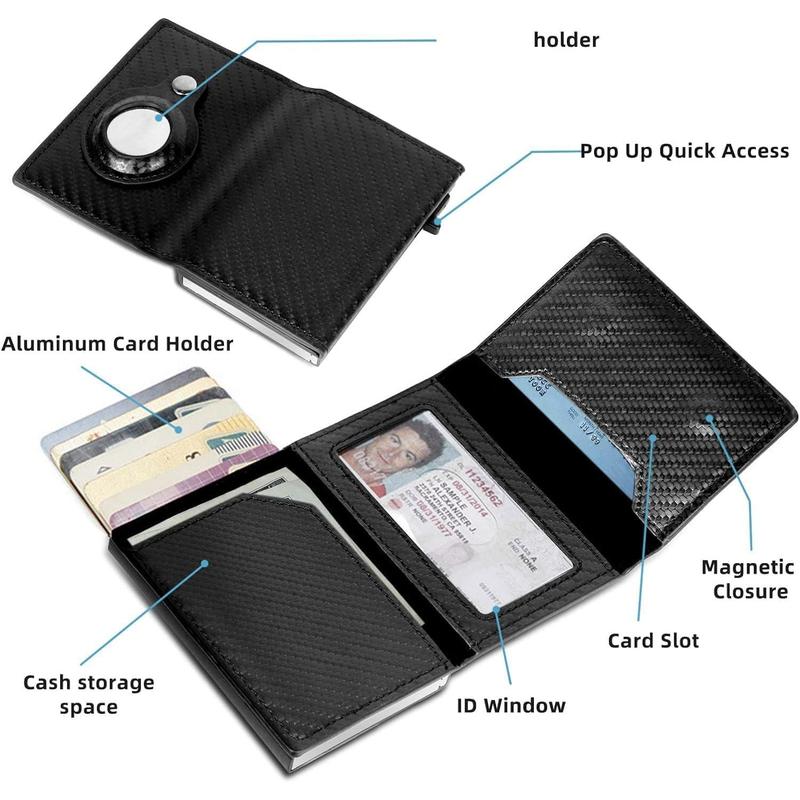 Wallet Card Holder carbon fibre Compatible with RFID Blocking, Slim, Minimalist - 9-14 Card Capacity 6