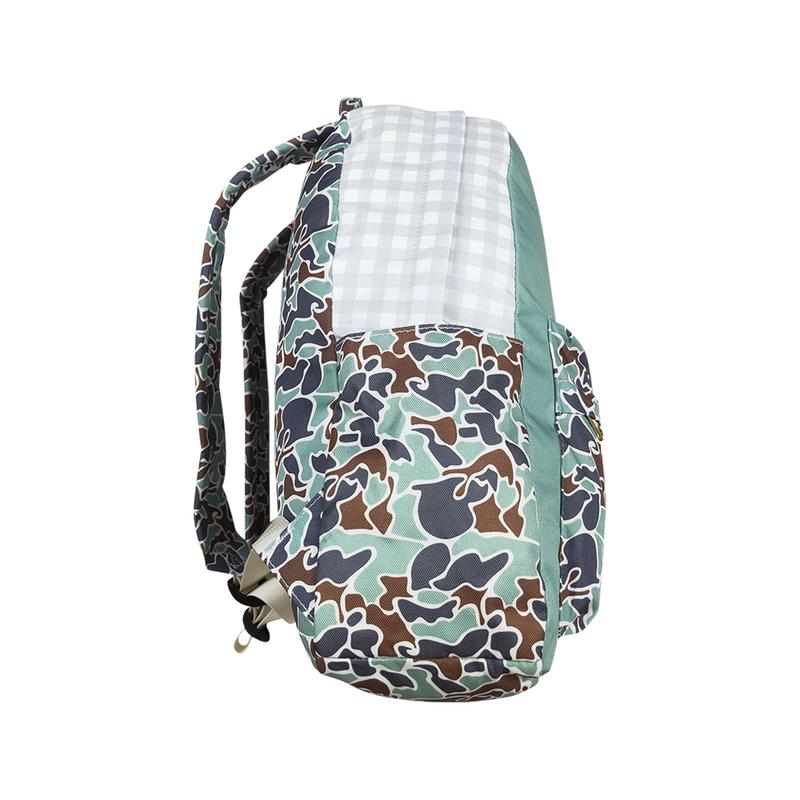 BA0259-hunting mallard ducks green plaid backpack