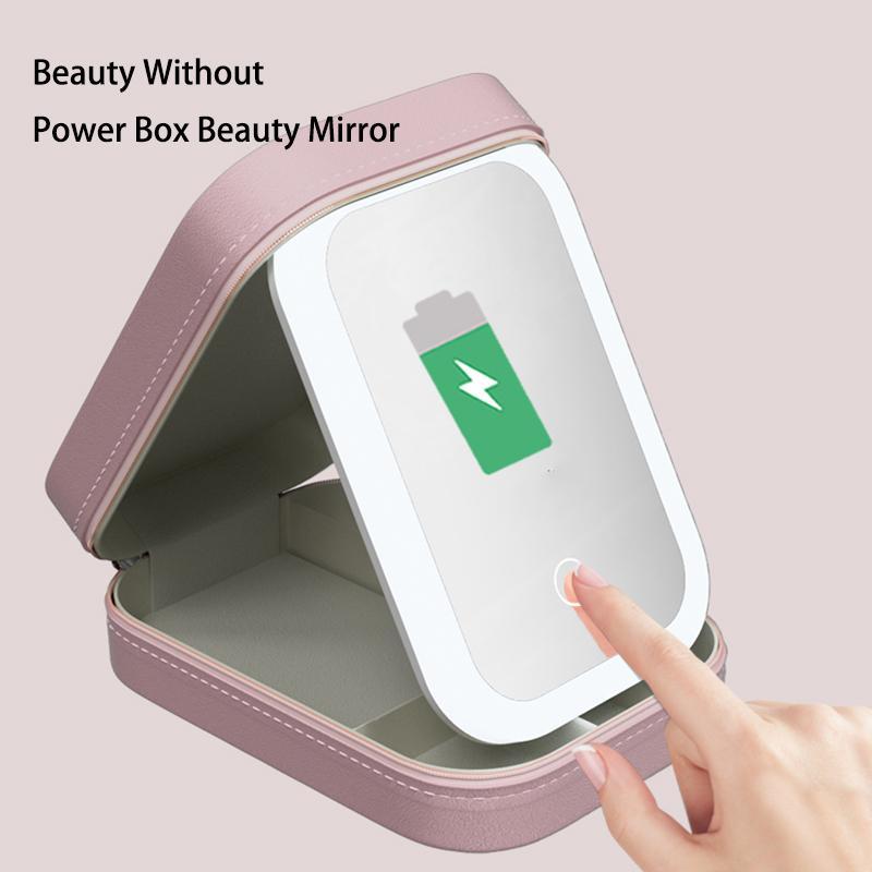 Portable Cosmetic Storage Box with LED Light, Large Capacity Cosmetic Storage Box, Travel Makeup Bag with Mirror, Beauty & Personal Care Travel Cosmetic Organizer