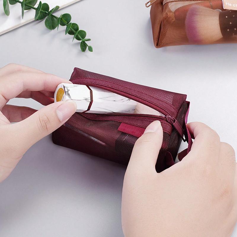 1pc Small Carry-On Bag, Makeup Bag, Digital Bag, Mesh Outer Layer Can Hultiple Carr-On Small Items Multicolor Power Bank Travel Travel Bag Portable Charger Charger Case School College Back To School Headphone Case Cable Bag Electronic Bag